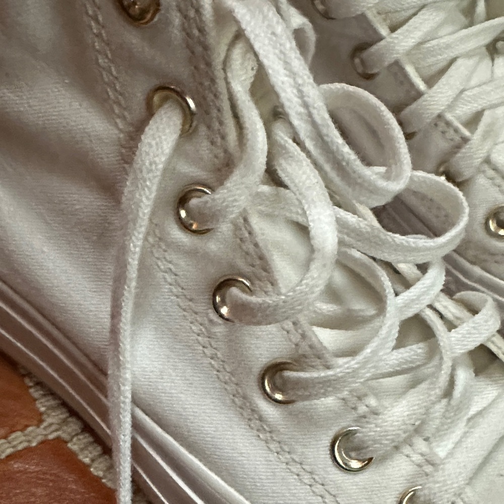 White High Top Canvas Sneakers - Picture 4 of 5